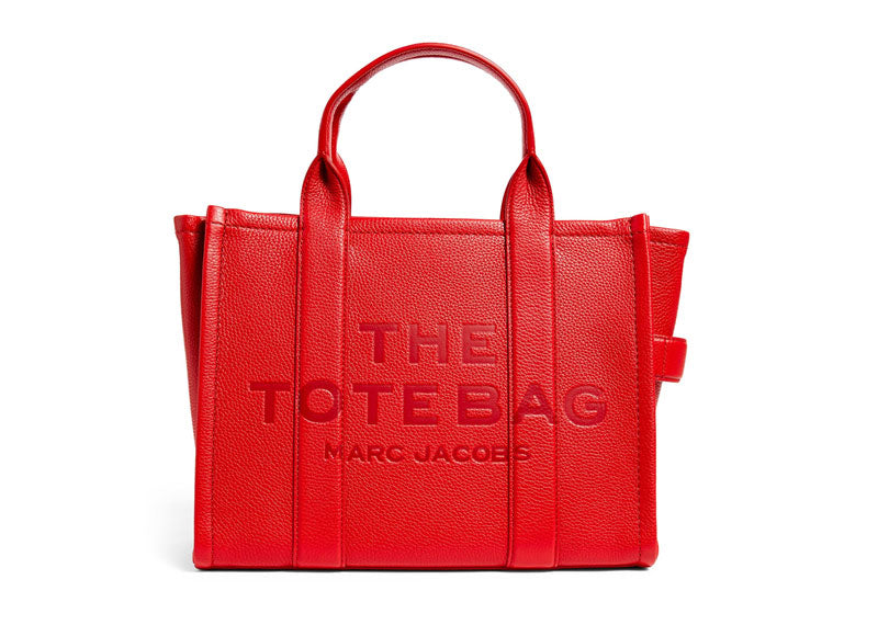 MARC JACOBS 'The Leather Medium Tote Bag' Tote Red