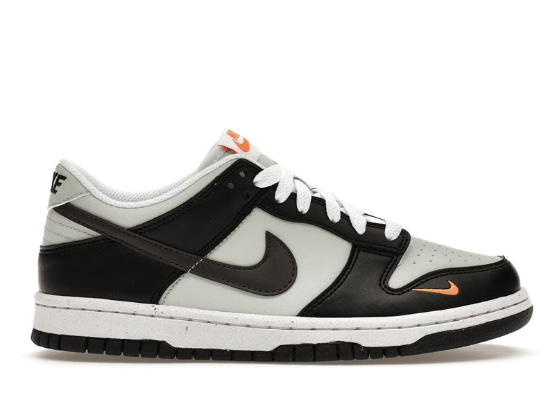 Nike Dunk Low Black Bright Mandarin Mini Swoosh (GS)