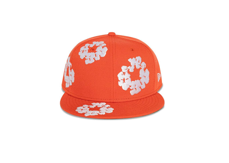 DENIM TEARS New Era Cotton Wreath 59/50 Cap Orange