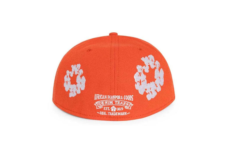 DENIM TEARS New Era Cotton Wreath 59/50 Cap Orange