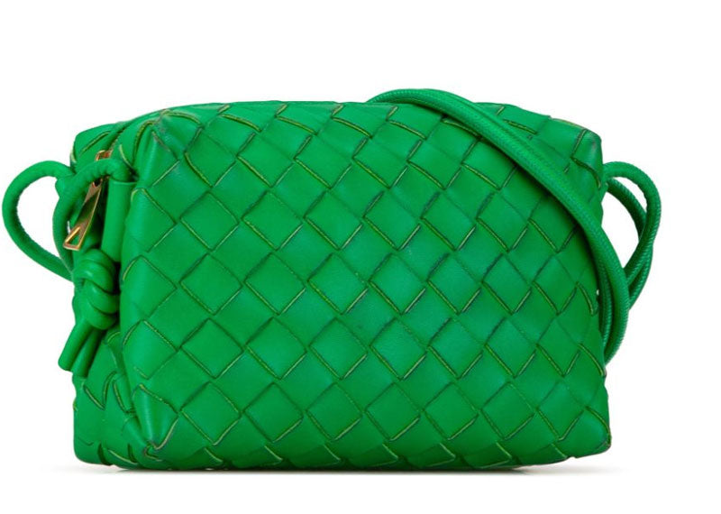 BOTTEGA VENETA 21th Century Mini Intrecciato Loop Crossbody Bag Green