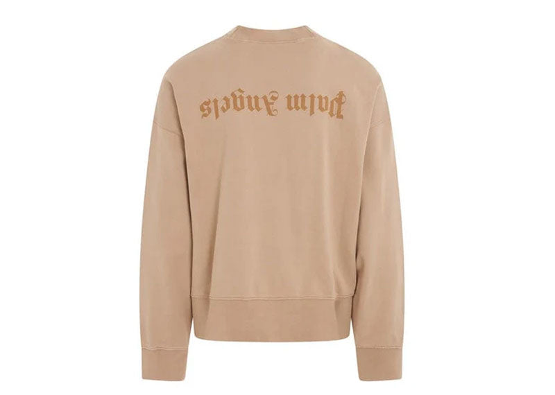 PALM ANGELS GD Reverse Logo Crewneck Beige