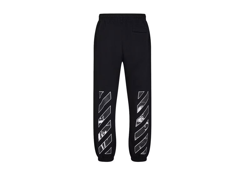 OFF-WHITE Caravaggio Saint Jerome Writing Diag Slim Fit Sweatpants Black/White