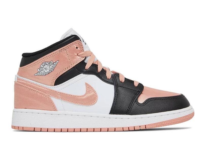 Air Jordan 1 Mid White Madder Root Black (GS)