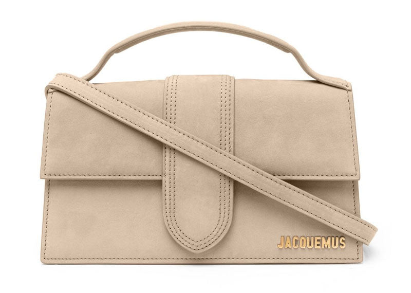 JACQUEMUS Les Classiques Calf Suede 'Le Grand Bambino' Bag Dark Beige