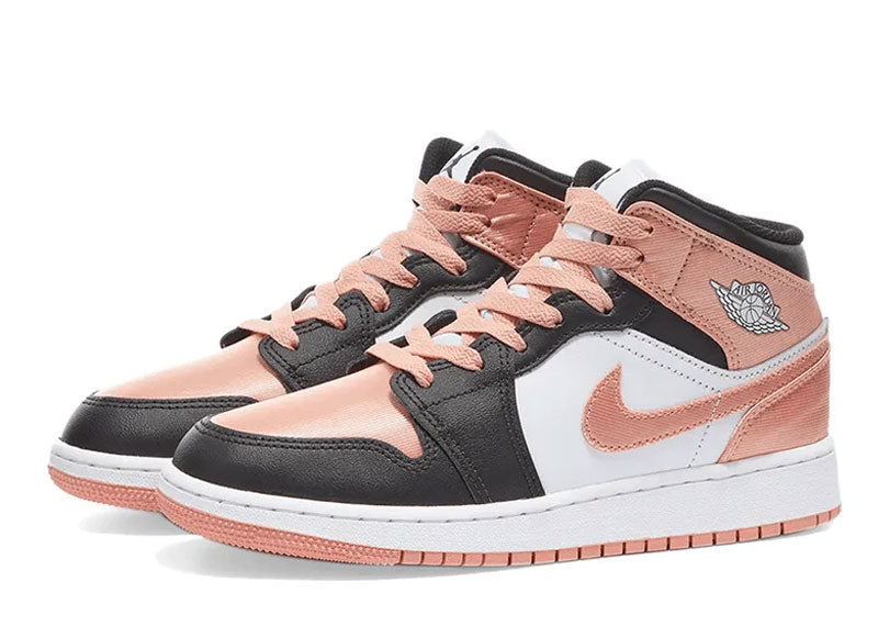 Air Jordan 1 Mid White Madder Root Black (GS)