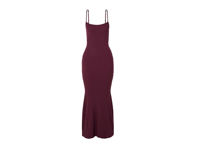 SKIMS Soft Lounge Long Slip Dress Bordeaux