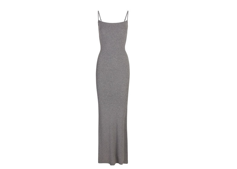 SKIMS Soft Lounge Long Slip Dress Heather Grey