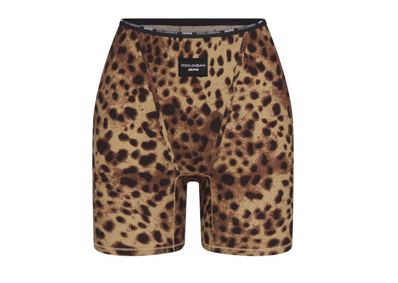 SKIMS x Dolce&Gabbana Cotton Rib Boxer Leopard