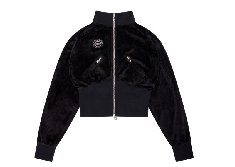 Broken Planet Star Girl Velour Track Jacket Black