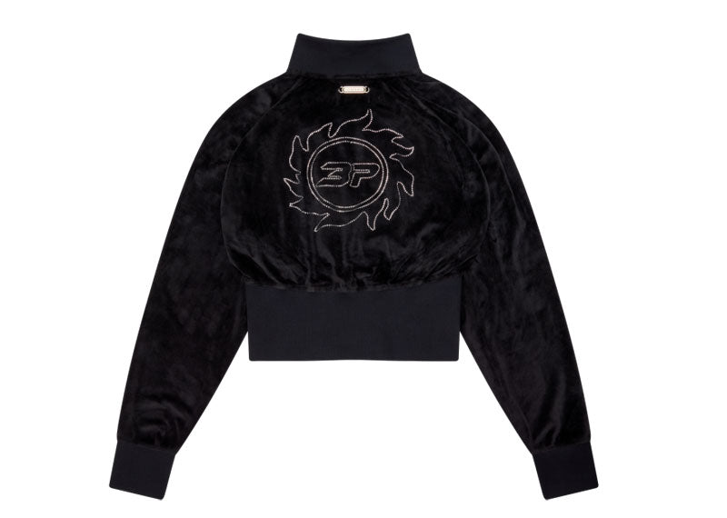 Broken Planet Star Girl Velour Track Jacket Black