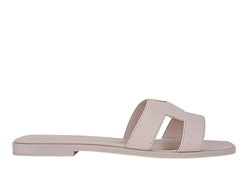 Hermes Oran Sandal Calfskin Leather Rose Petale