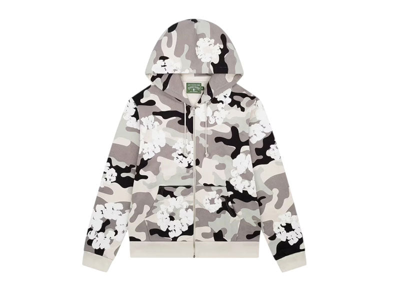 Denim Tears The Cotton Wreath Zip Sweatshirt White Camo