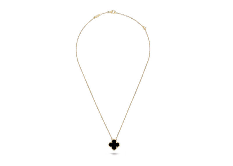 Van Cleef Vintage Alhambra Pendant 18k Yellow Gold - Onyx