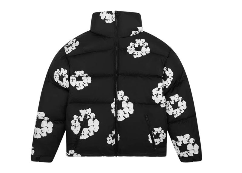 Denim Tears Cotton Wreath Puffer Jacket Black