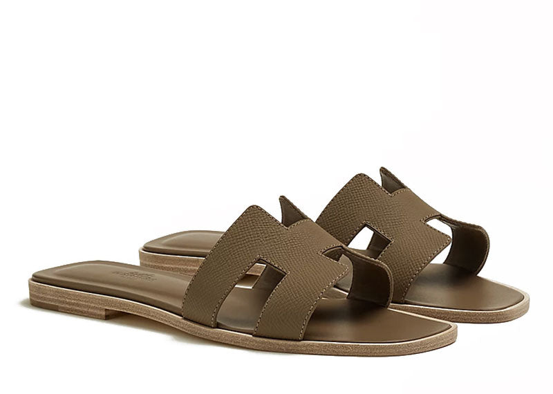 Hermes Oran Sandals Etoupe