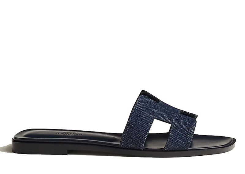 Hermes Oran Sandal Bleu Brut Denim