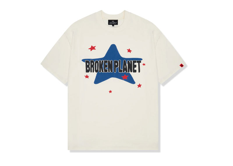 Broken Planet Star T-Shirt Vanilla White