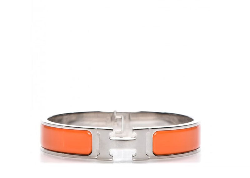 Hermes Bracelet Narrow Clic Clac H Enamel GM Orange