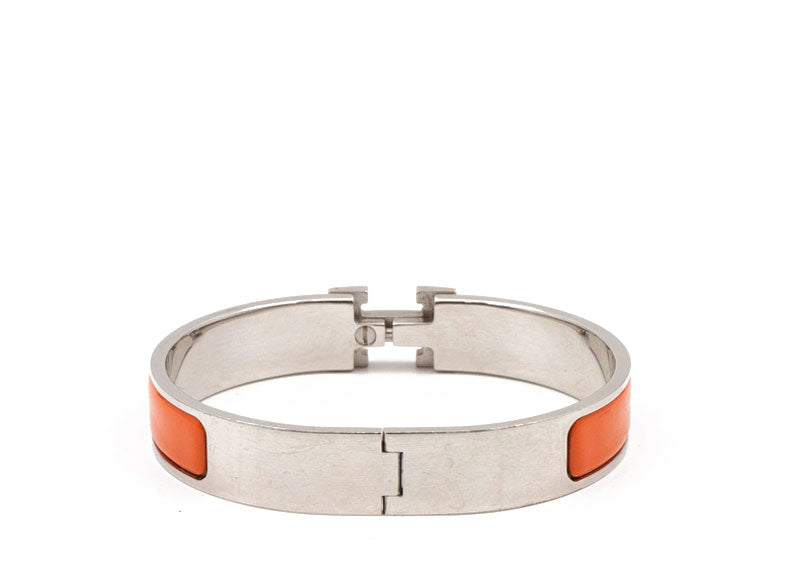 Hermes Bracelet Narrow Clic Clac H Enamel GM Orange