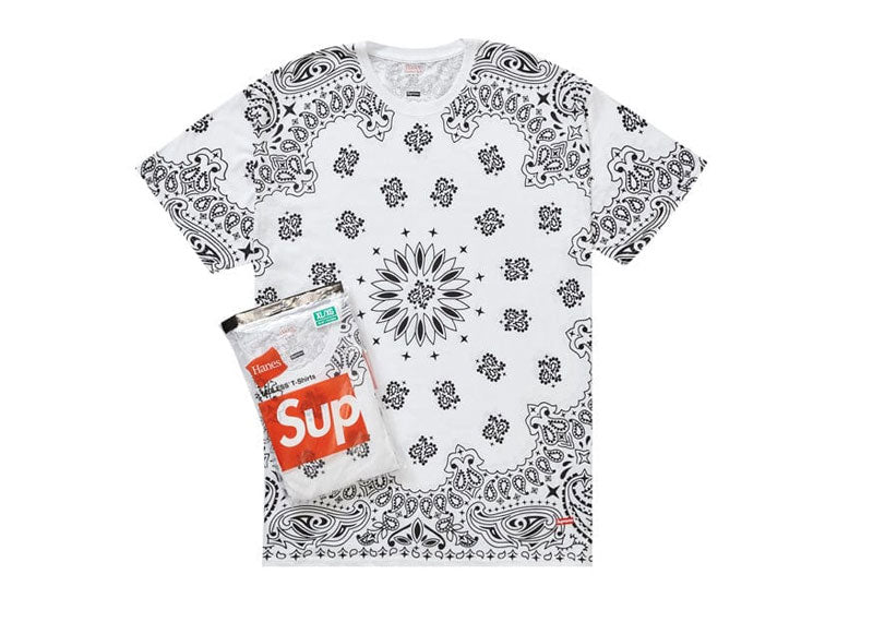 Supreme Hanes Bandana Tagless Tees (2 Pack) White