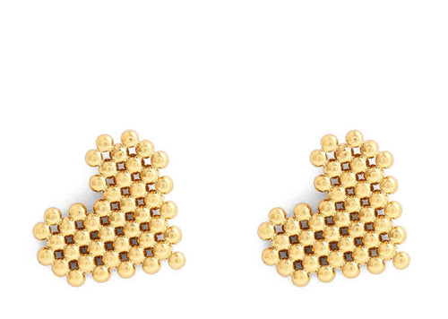 Soul Gallery Stainless Steel Bubble Heart Stud Earrings 18ct Gold Plated | Soul Gallery