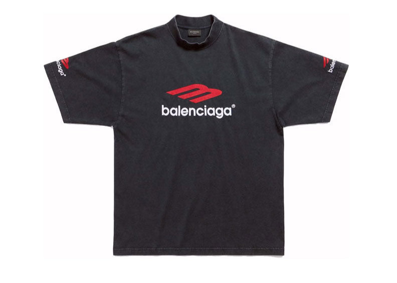 Balenciaga 3B Sports Icon T-Shirt Black/Red/White | Soul Gallery
