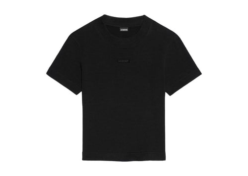 Jacquemus The Gros Grain Cropped T-Shirt Black | Soul Gallery