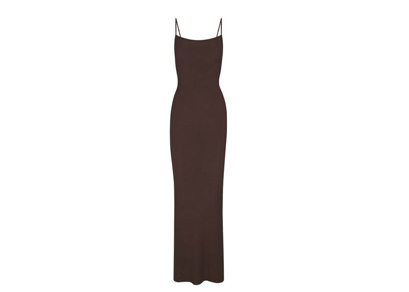 SKIMS Soft Lounge Long Slip Dress Cocoa | Soul Gallery
