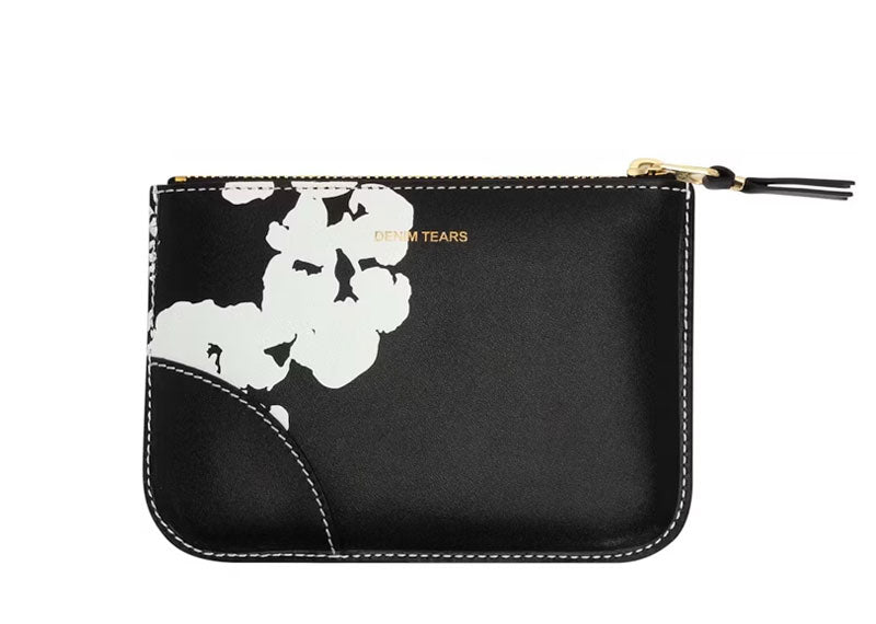 Denim Tears x Comme des Garcos Cotton Wreath Zip Pouch Small Black