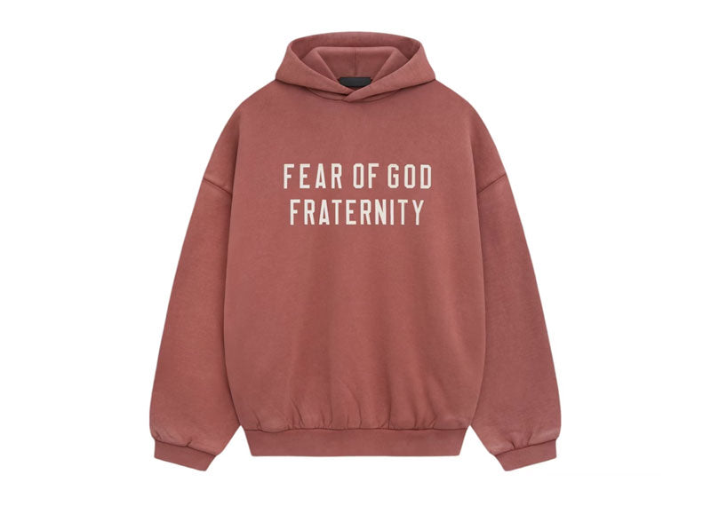 Fear of God Essentials Heavy Fleece Hoodie Crimson | Soul Gallery
