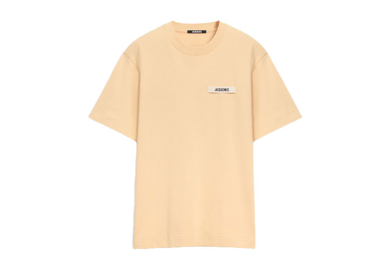 Jacquemus The Gros Grain Logo T-Shirt Light Beige | Soul Gallery