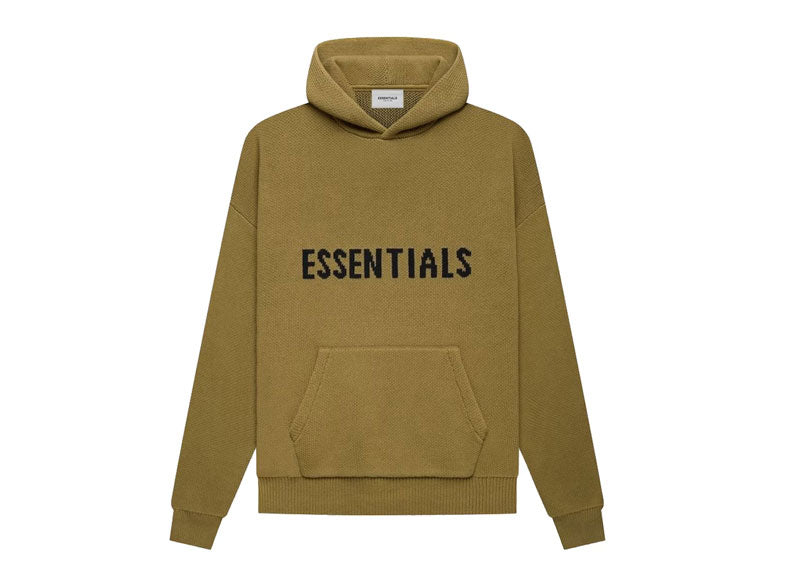Fear of God Essentials Knit Pullover Hoodie Amber | Soul Gallery