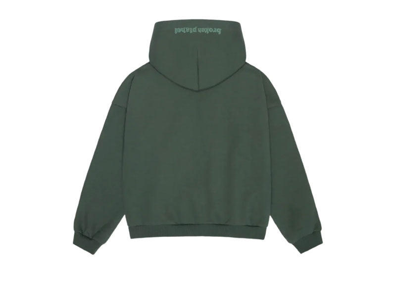 Broken Planet Zip Up Hoodie Emerald Green | Soul Gallery