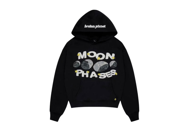 Broken Planet Moon Phases Hoodie Midnight Black | Soul Gallery