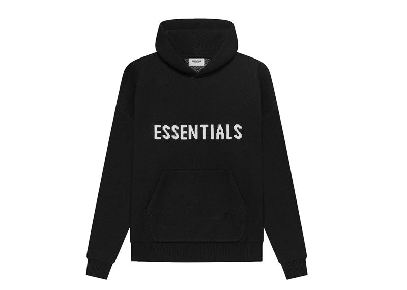 Fear of God Essentials Knit Pullover Hoodie Black | Soul Gallery