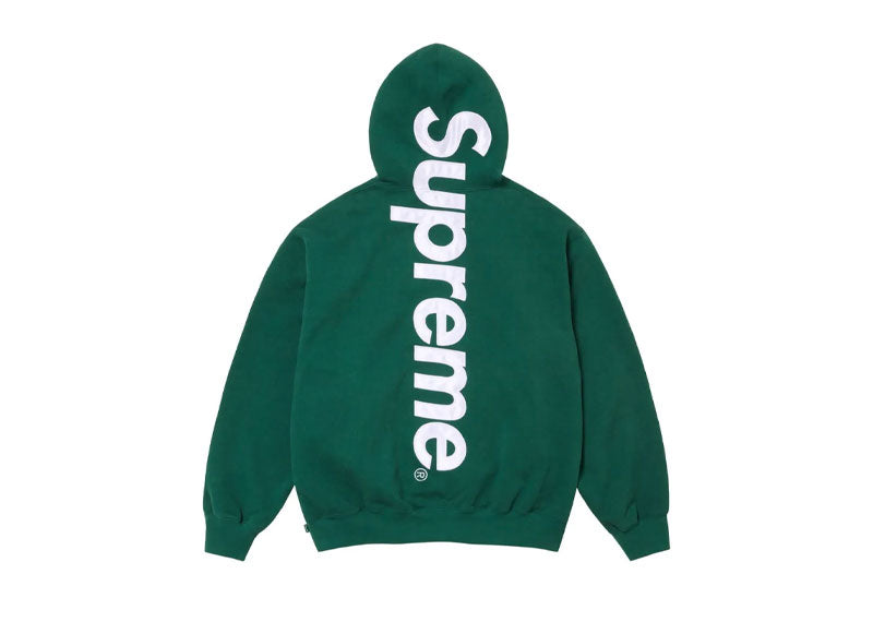 Supreme Satin-Appliqué Cotton Hoodie Green | Soul Gallery