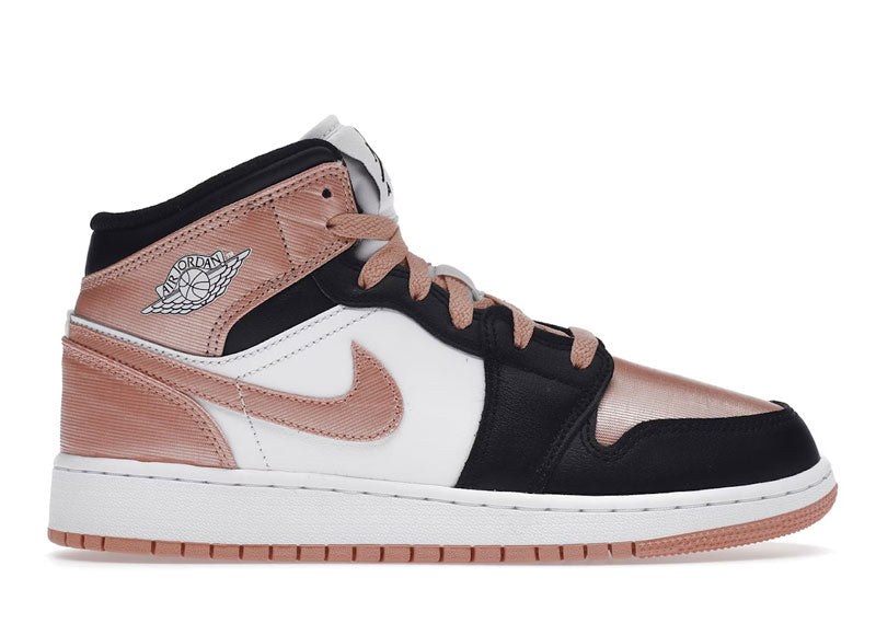 Air Jordan 1 Mid White Madder Root Black (GS)