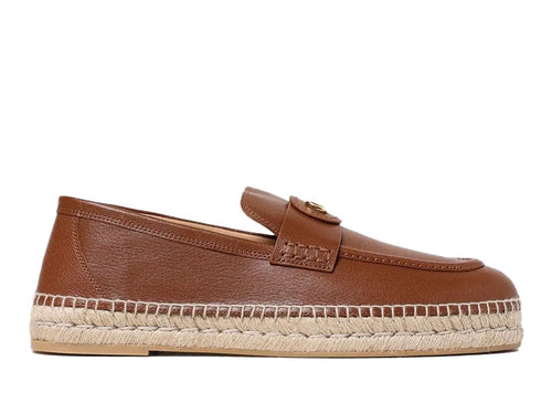 Valentino Garavani Vlogo Leather Espadrille Tobacco | Soul Gallery