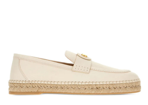 Valentino Garavani Vlogo Leather Espadrille Ivory | Soul Gallery
