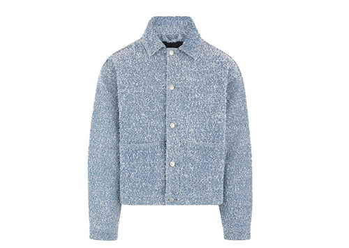 Maniere De Voir Boucle Jacket with Back Pleat Blue | Soul Gallery