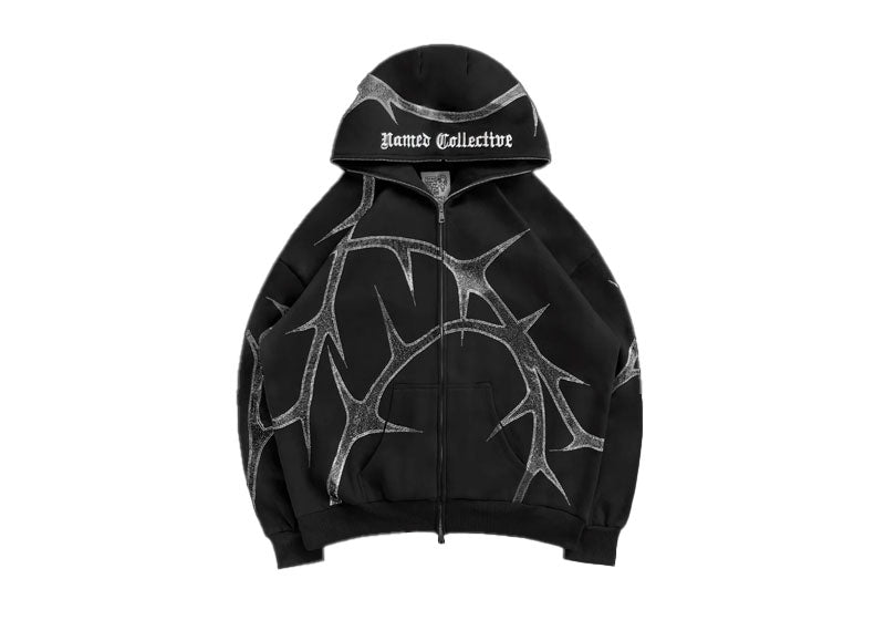 Named Collective Thorn Rhinestone Zip Hoodie Black | Soul Gallery