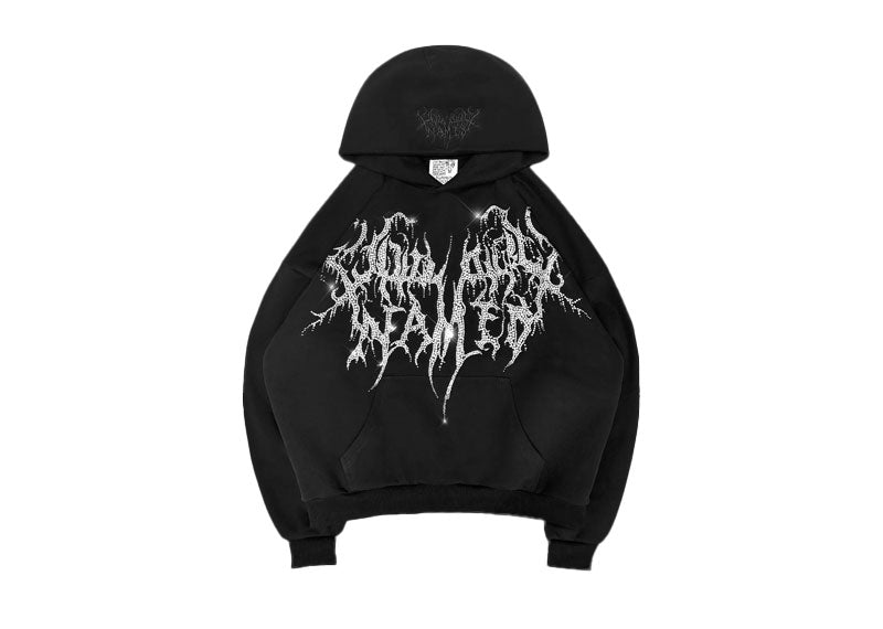 Named Collective Cold Heart Rhinestone Hoodie Black | Soul Gallery