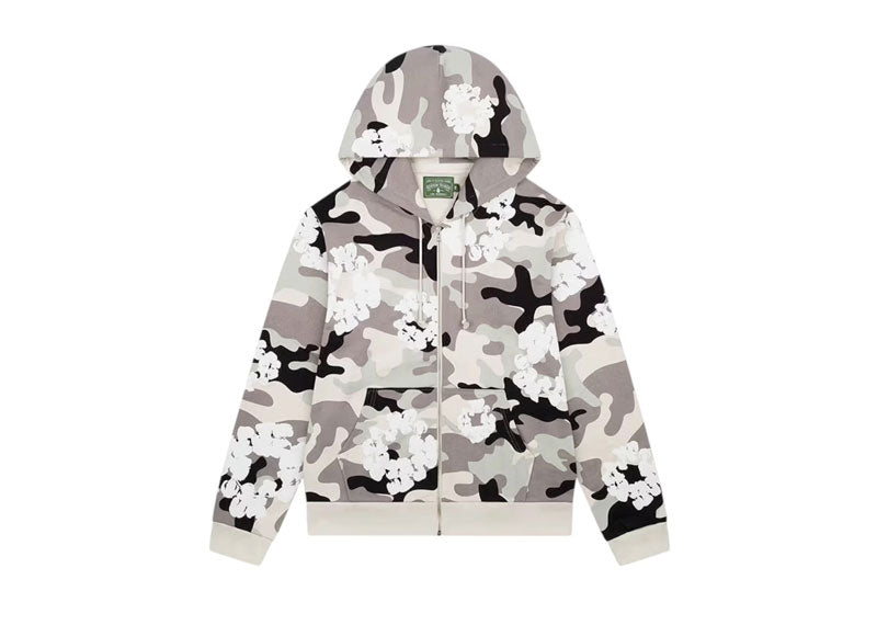 Denim Tears The Cotton Wreath Zip Sweatshirt White Camo | Soul Gallery