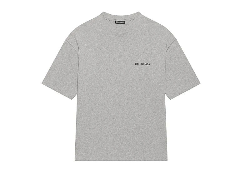 Balenciaga Logo Medium Fit T-Shirt Heather Grey/Black | Soul Gallery