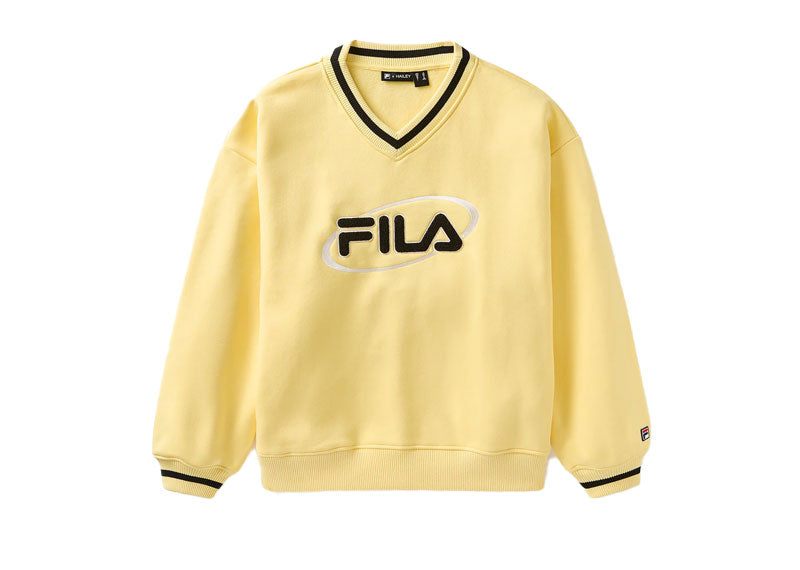 Fila x Hailey Bieber V-Neck Pullover Popcorn | Soul Gallery
