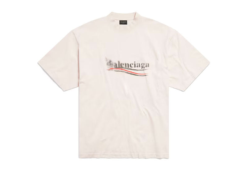 Balenciaga Political Stencil T-Shirt Medium Fit Off White | Soul Gallery