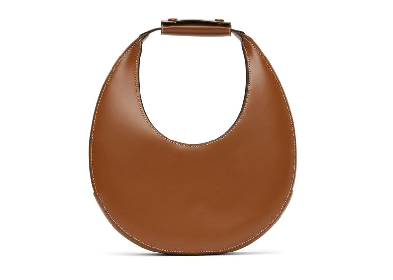 STAUD Moon Leather Shoulder Bag Tan