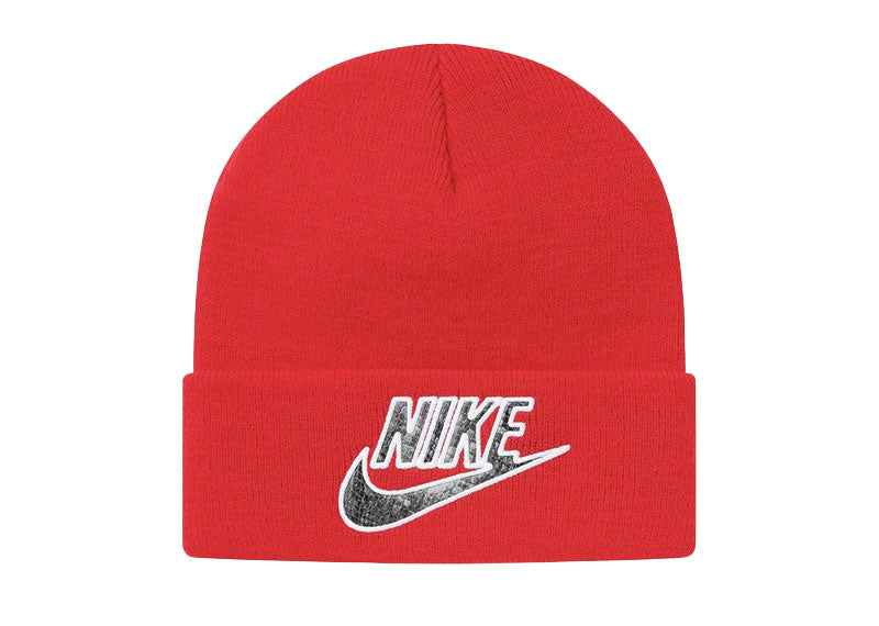 Supreme Nike Snakeskin Beanie Red