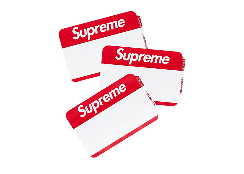 Supreme Name Badge Stickers (Pack of 100) Red